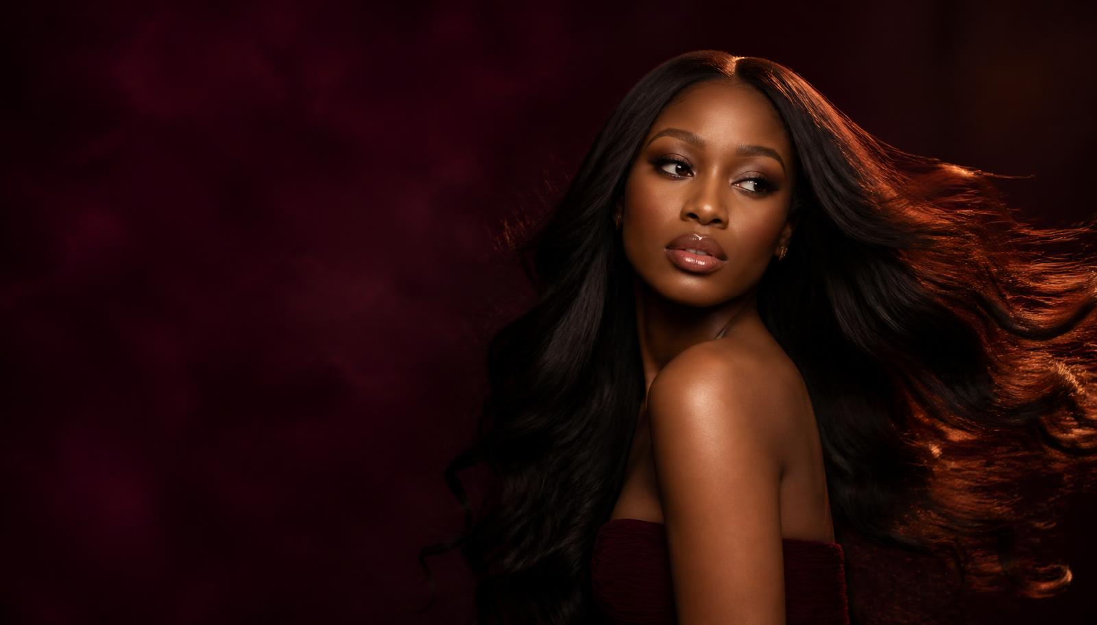 Editorial photograph of flowing hair